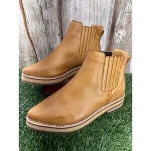 Roolee Prince Chelsea Booties Pointed Toe Camel Distressed Women's 9 NWOT